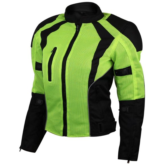 Womens Advanced 3-Season CE Armor Hi-Vis Mesh Motorcycle Jacket - Picture 1 of 9